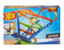 HOT WHEELS - PISTE DE COURSE EN SPIRALE AVEC BOOSTER MOTORISÉ VITESSE SPIRALE CRASH